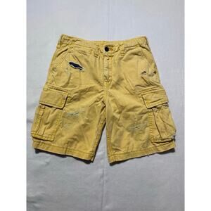 True Religion Y2K Distressed Yellow Cargo Shorts Men’s Size 30